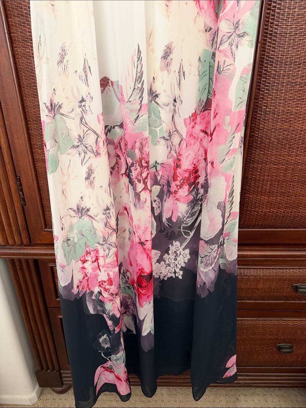 NWT Floryday Floral Print Sleeveless Maxi Dress - Fully Lined. Side Zipper. - Picture 6 of 9